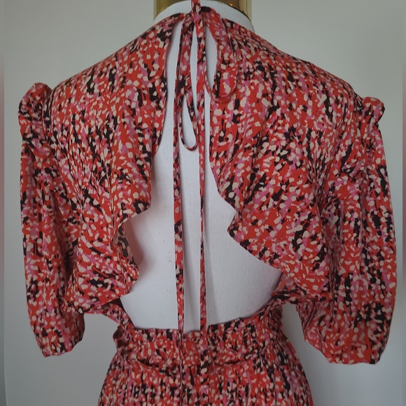 Topshop - Ruffled Open Back Dress - Size 12 - Picture 8 of 15